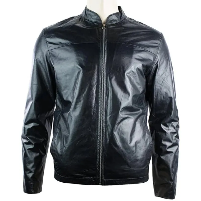 Men's Jacket 100% Genuine Leather Black Retro Vintage Design sold by Tru Clothing