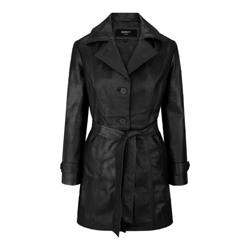 Women's Leather Mid Length Blazer Jacket sold by Tru Clothing