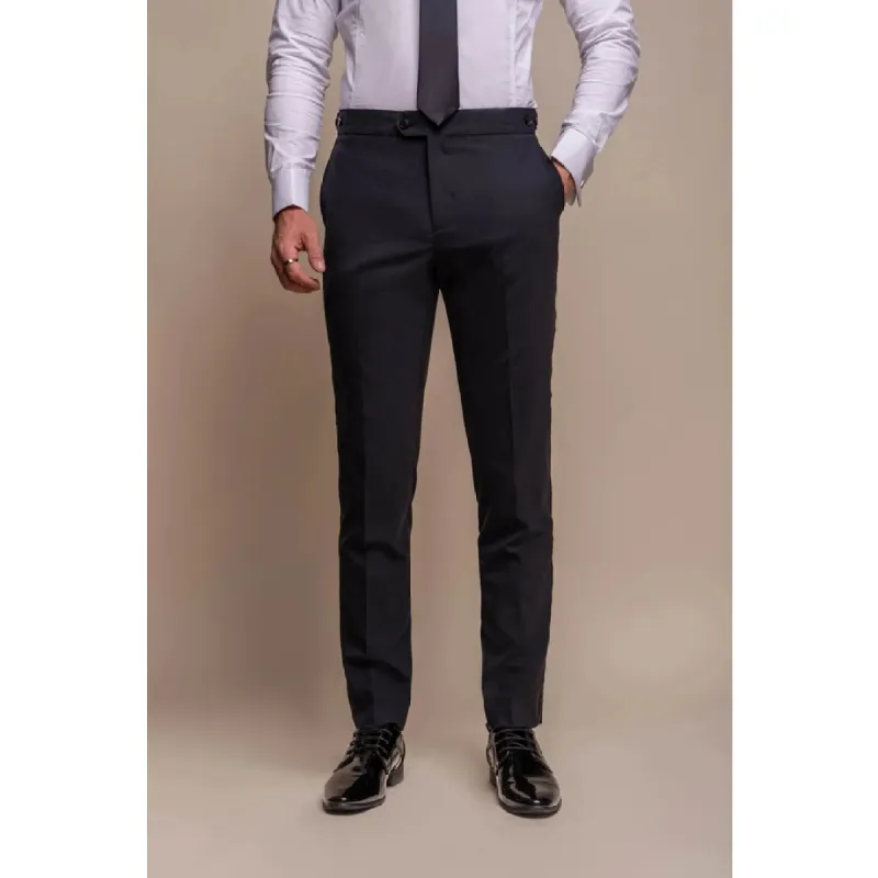 Aspen - Men's Plain Navy Classic Trousers sold by Tru Clothing