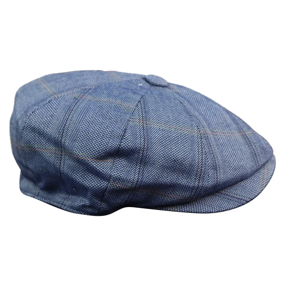 Men's 8 Panel Button Hat Flat Cap Newsboy Baker Boy Check Hat Tweed Blinders sold by Tru Clothing product image thumbnail 3