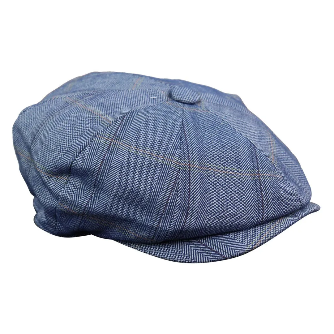 Men's 8 Panel Button Hat Flat Cap Newsboy Baker Boy Check Hat Tweed Blinders sold by Tru Clothing product image thumbnail 2