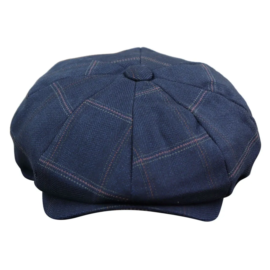 Men's 8 Panel Button Hat Flat Cap Newsboy Baker Boy Check Hat Tweed Blinders sold by Tru Clothing product image thumbnail 5
