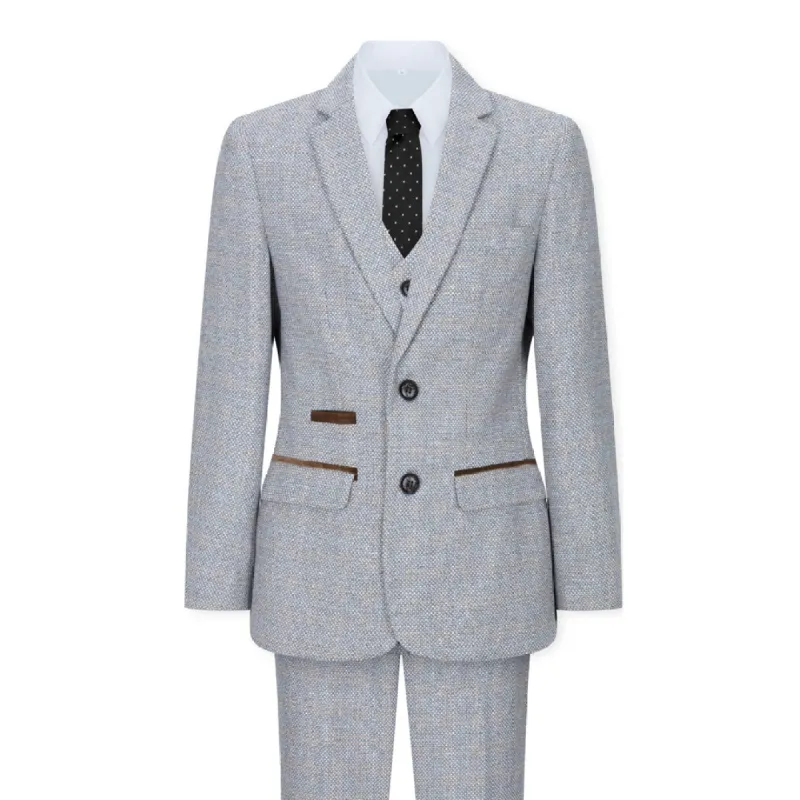 Ralph - Boys 3 Piece Suit Cream Beige Tweed Check 1920s sold by Tru Clothing