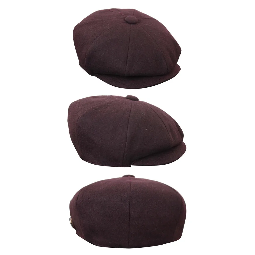 Men's Vintage Tweed Newsboy Cap Brown Wine sold by Tru Clothing product image thumbnail 2