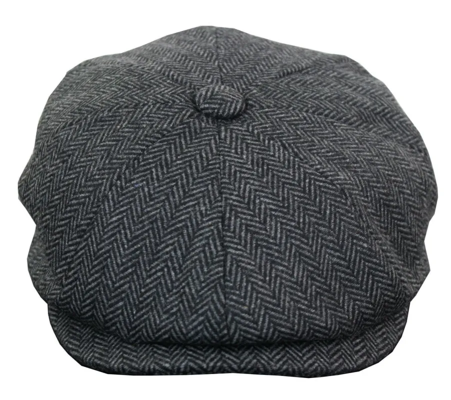 Men's Herringbone Tweed Newsboy Cap sold by Tru Clothing
