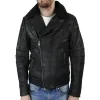 Men's Cross zip Biker Pilot Motorcycle Jacket Leather Air Force 1 sold by Tru Clothing