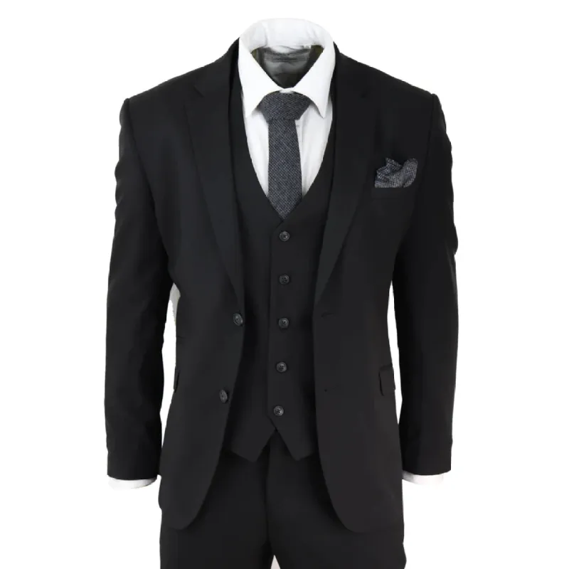 Marco - Men's Black 3 Piece Suit Classic Short Regular Long Formal sold by Tru Clothing