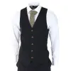 Mayfair - Men's Black 3 piece Suit Brown Trim Classic Birdseye Wedding Grooms sold by Tru Clothing