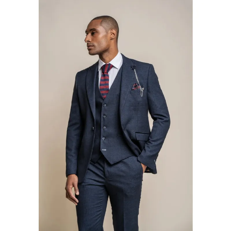 Caridi - Men's Tweed Navy Blue Blazer sold by Tru Clothing