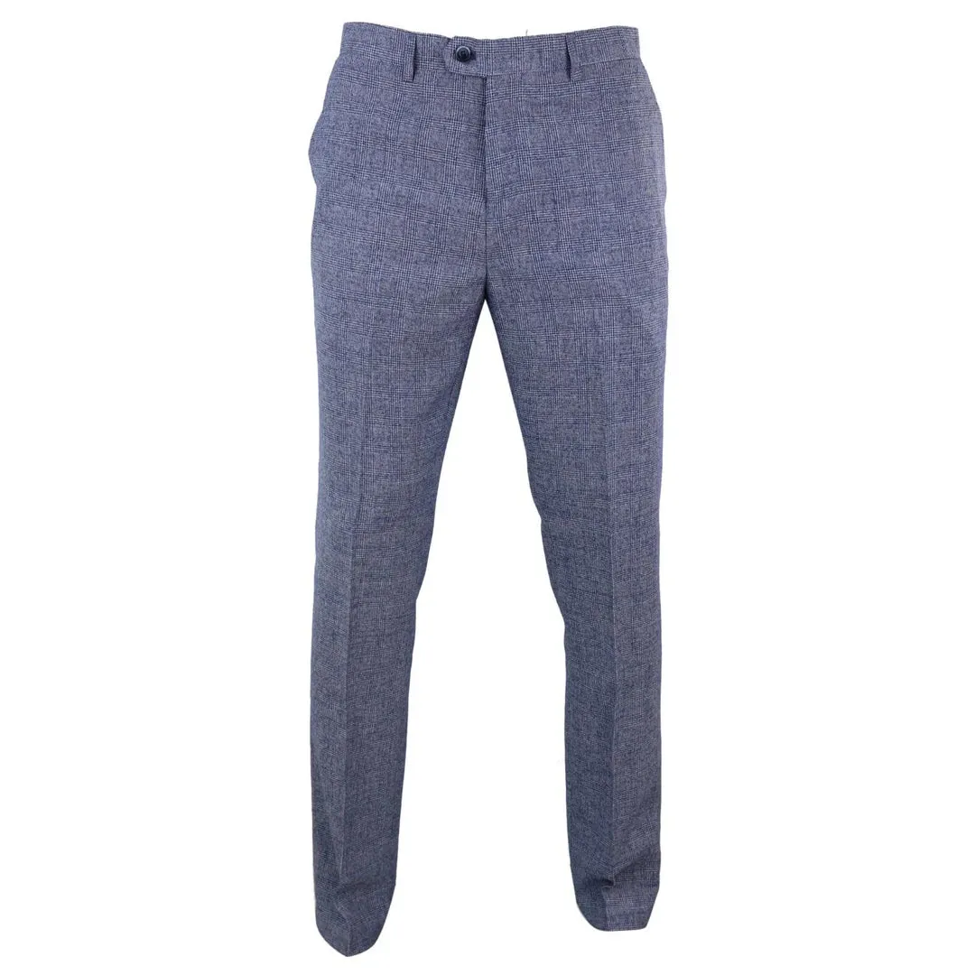 Men's Tweed Wool Check 1920s Classic Trousers Regular Length sold by Tru Clothing