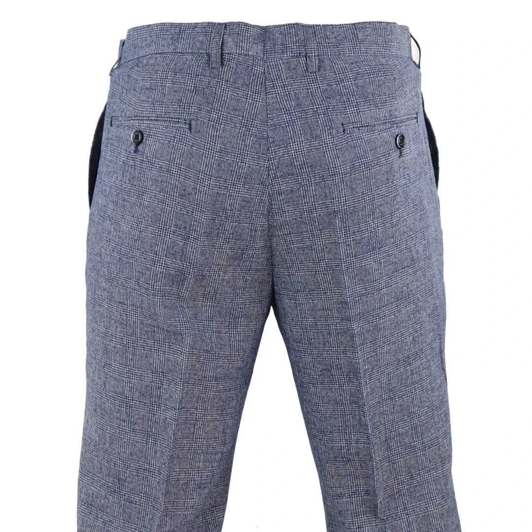 Men's Tweed Wool Check 1920s Classic Trousers Regular Length sold by Tru Clothing product image thumbnail 3