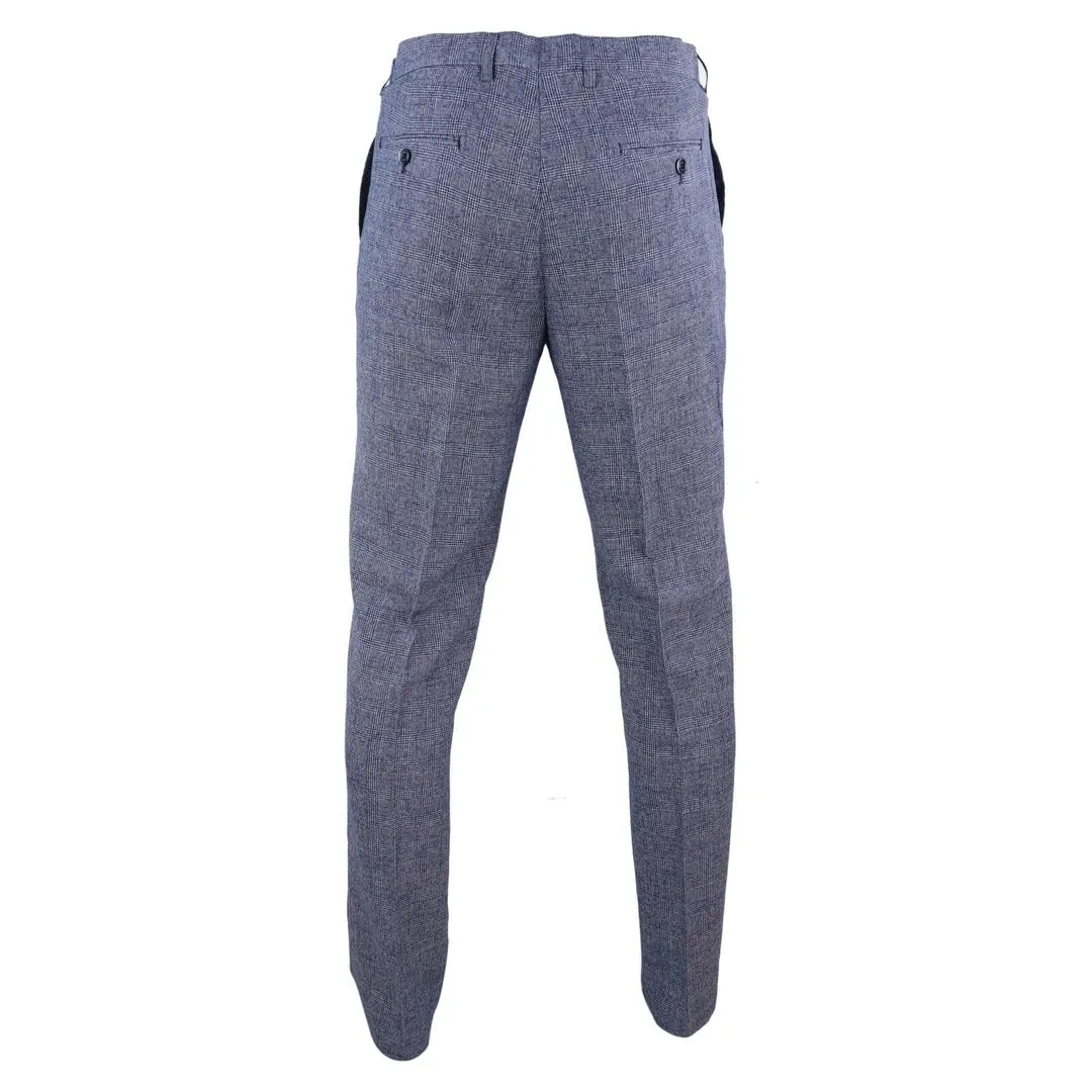 Men's Tweed Wool Check 1920s Classic Trousers Regular Length sold by Tru Clothing product image thumbnail 4