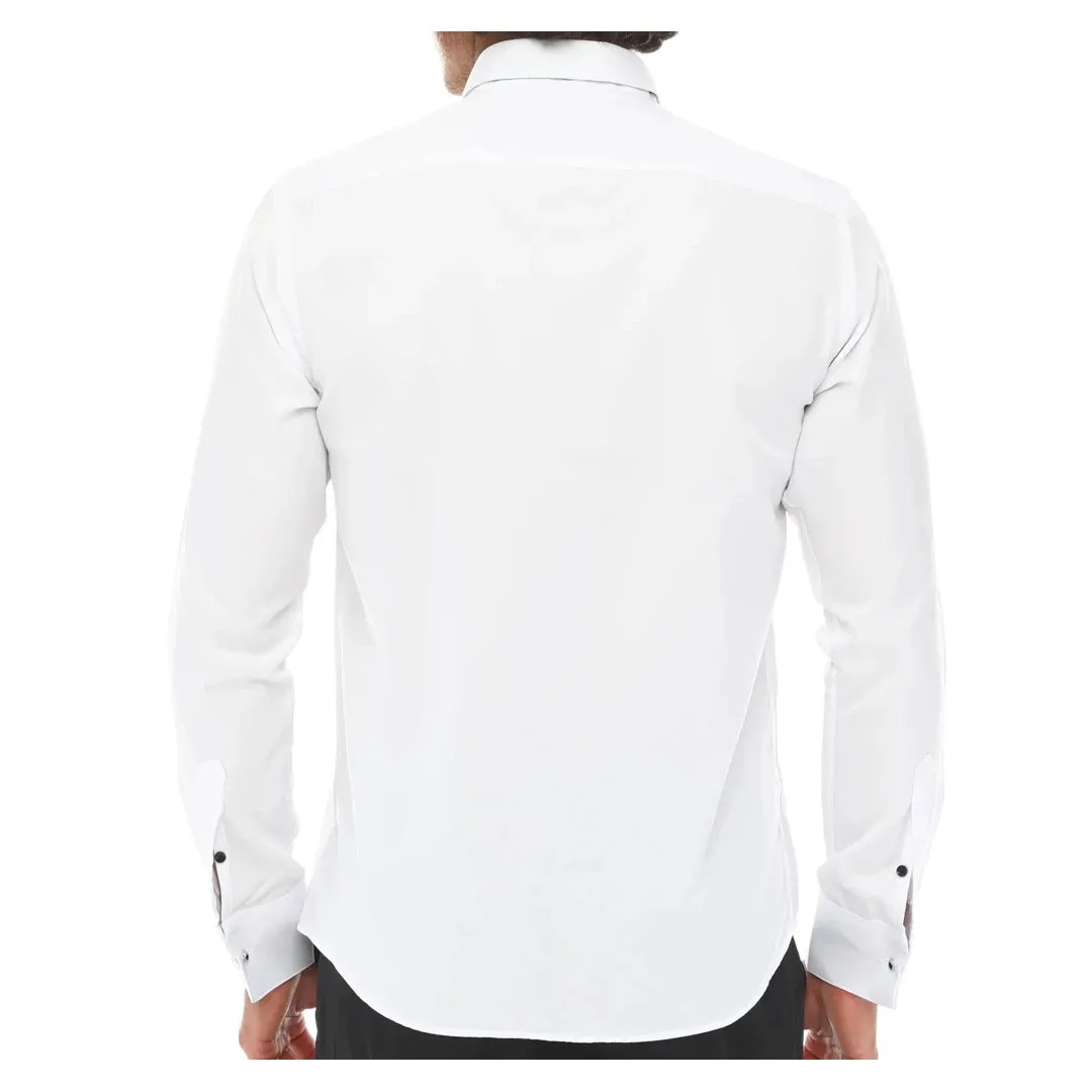 Men's Wing Collar Shirt Tuxedo White Black Piping Double Cuff Dinner Classic sold by Tru Clothing product image thumbnail 5