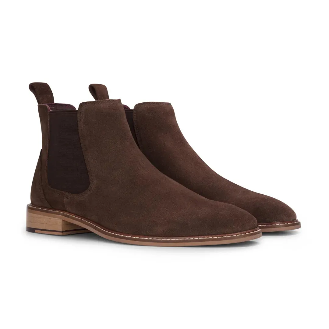 Men's Brown Suede Leather Slip On Chelsea Ankle Boots sold by Tru Clothing product image thumbnail 2