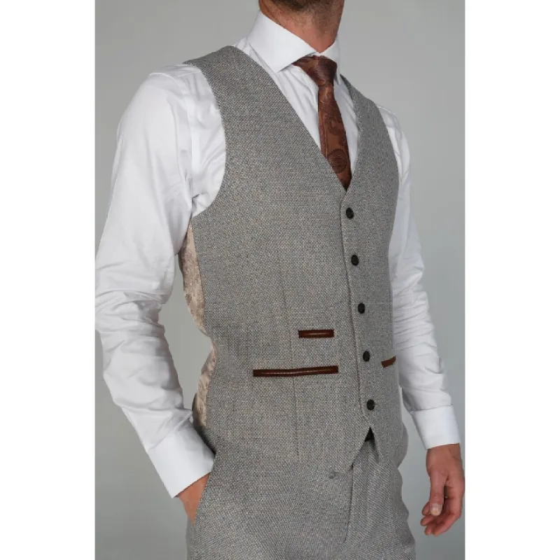 Ralph - Men's Cream Tweed Waistcoat made by Paul Andrew