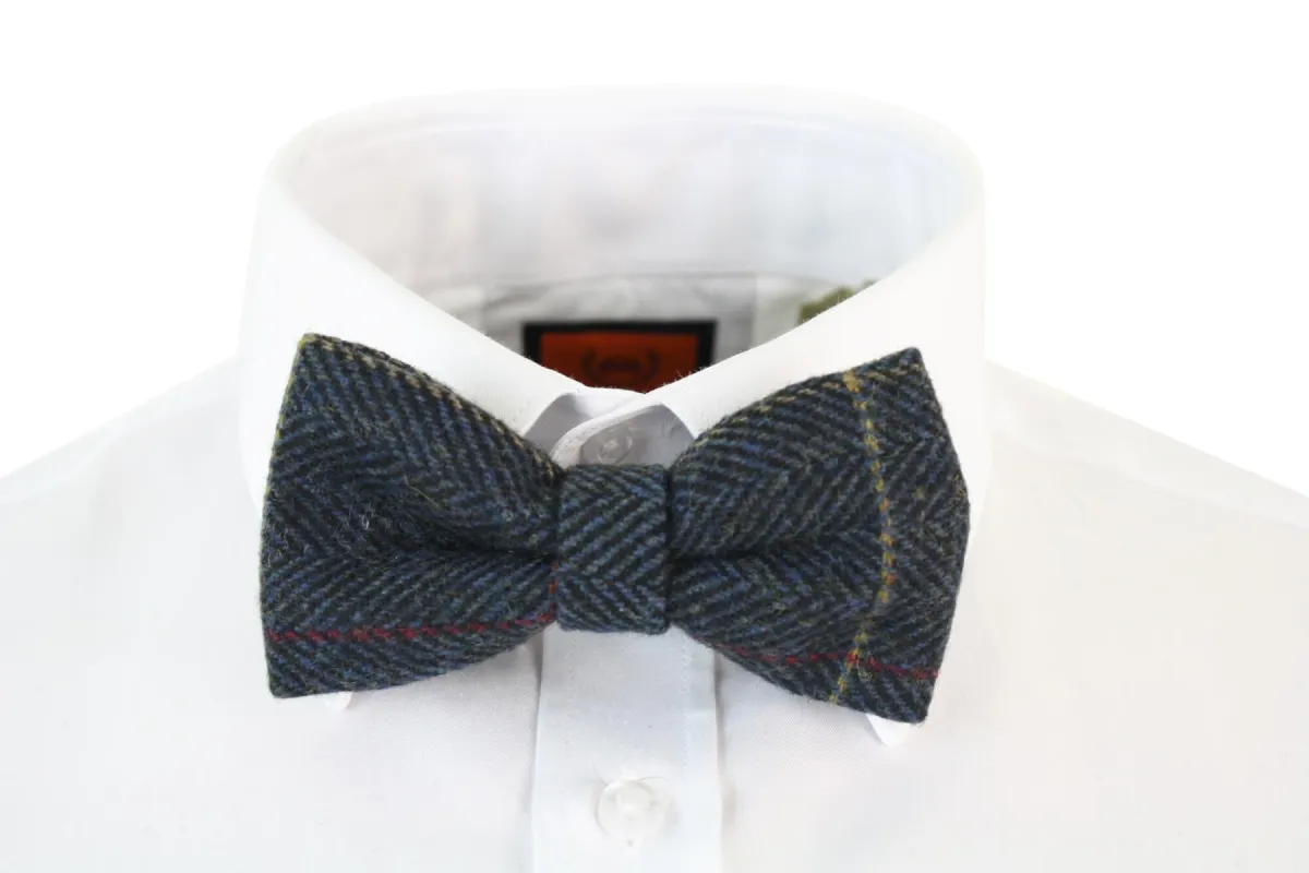 Eton - Men's Tweed Herringbone Textured Velvet Marc Darcy Bow Ties sold by Tru Clothing