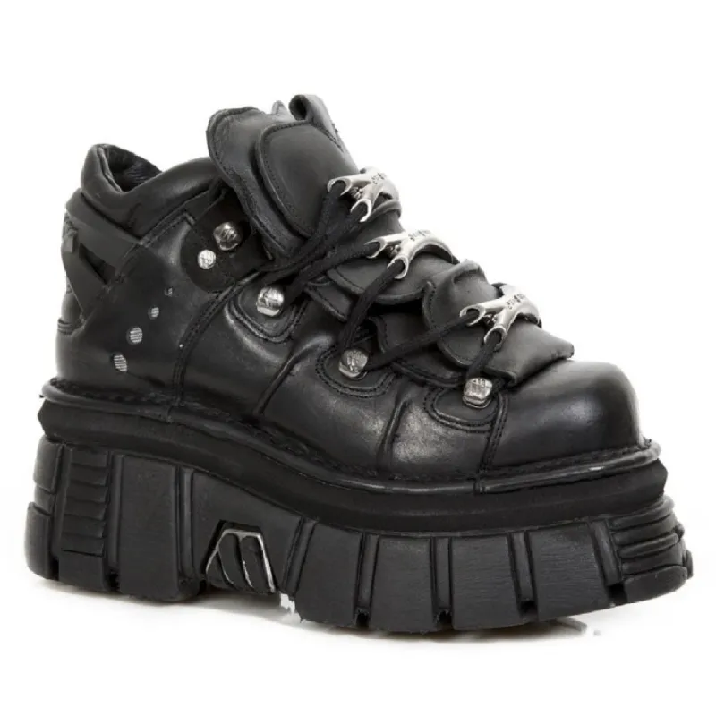 NEW ROCK M.106-S29 TOWER SHOES Metallic Black Leather sold by Tru Clothing