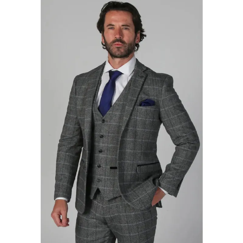 Harris - Men's Grey Tweed Blazer sold by Tru Clothing