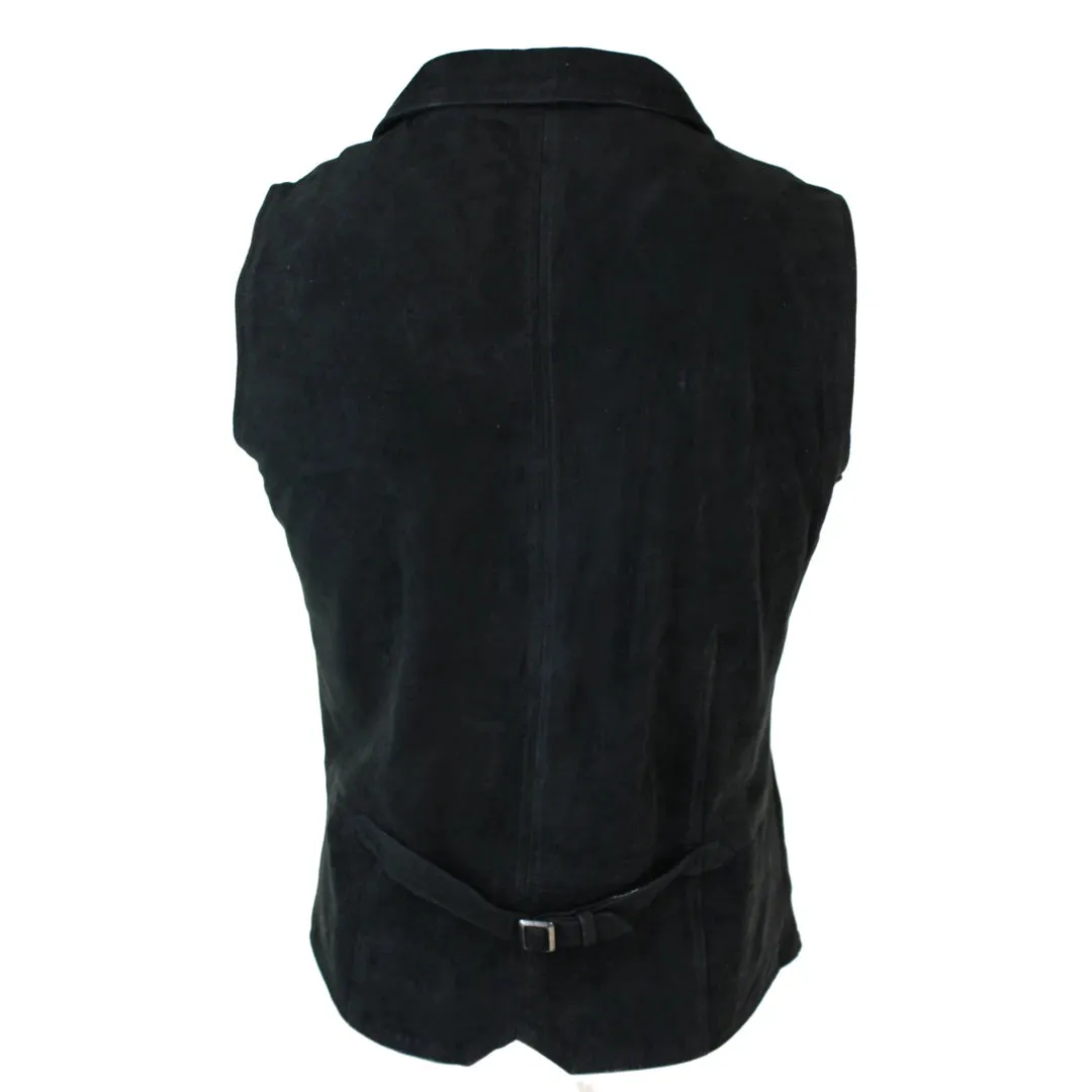 Men's Suede Leather Vest Tan Brown Black Wine Waistcoat sold by Tru Clothing product image thumbnail 4
