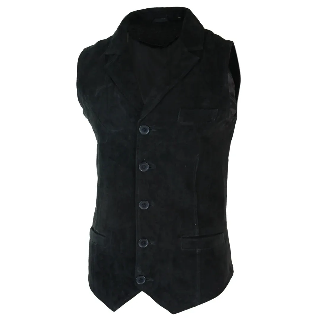 Men's Suede Leather Vest Tan Brown Black Wine Waistcoat sold by Tru Clothing product image thumbnail 2