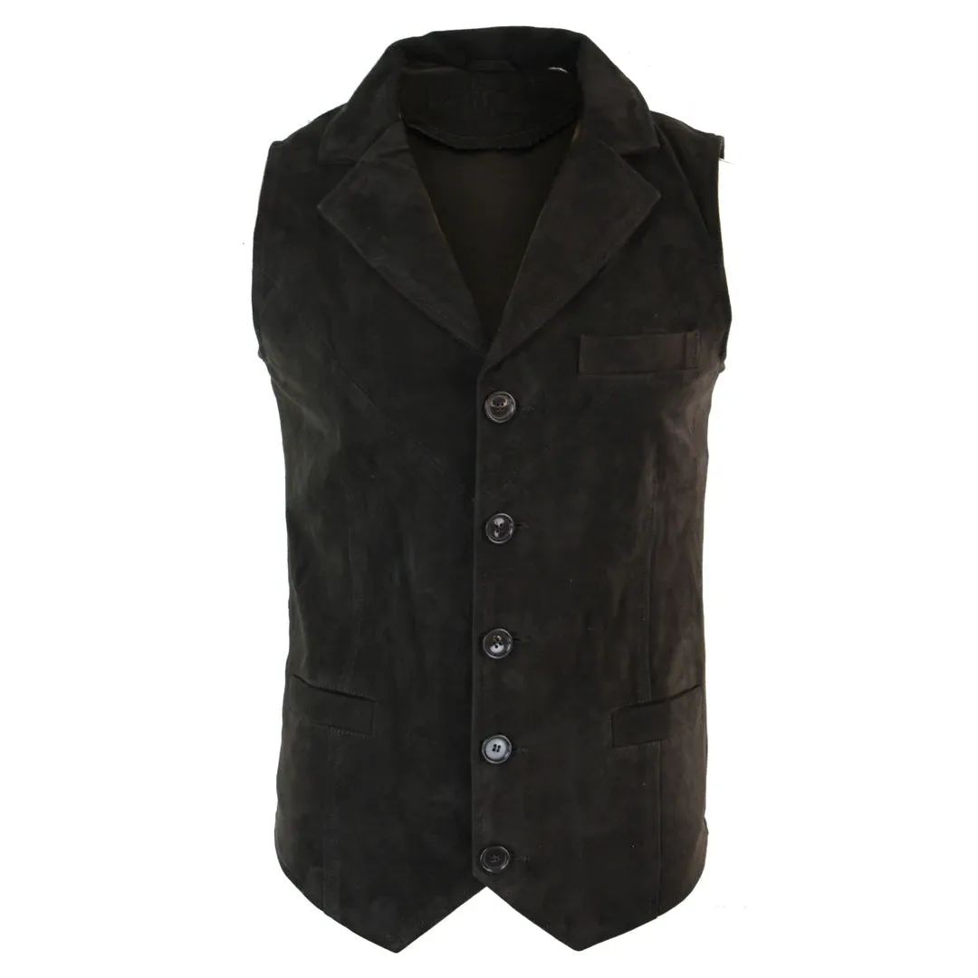 Men's Suede Leather Vest Tan Brown Black Wine Waistcoat sold by Tru Clothing product image thumbnail 5