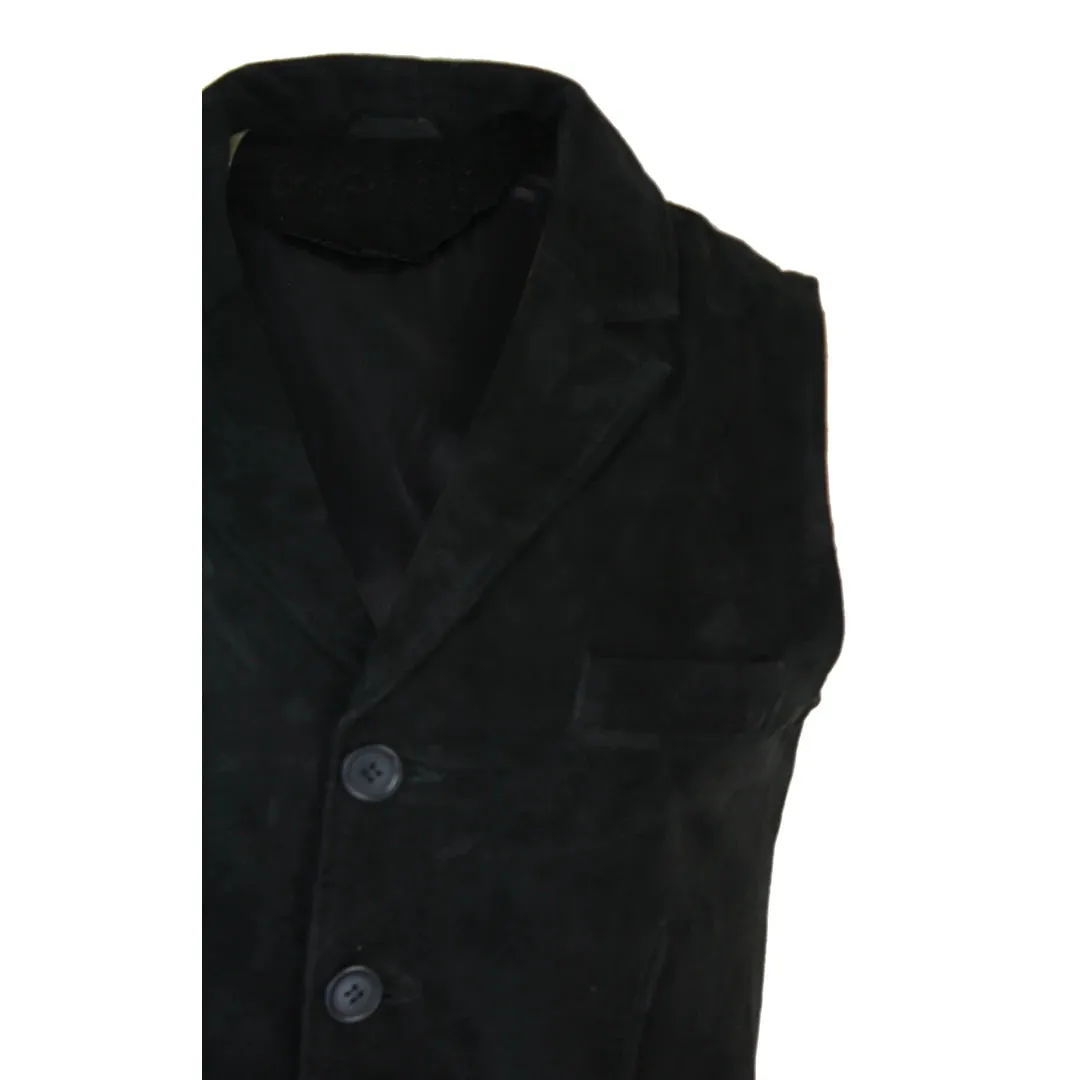 Men's Suede Leather Vest Tan Brown Black Wine Waistcoat sold by Tru Clothing product image thumbnail 3