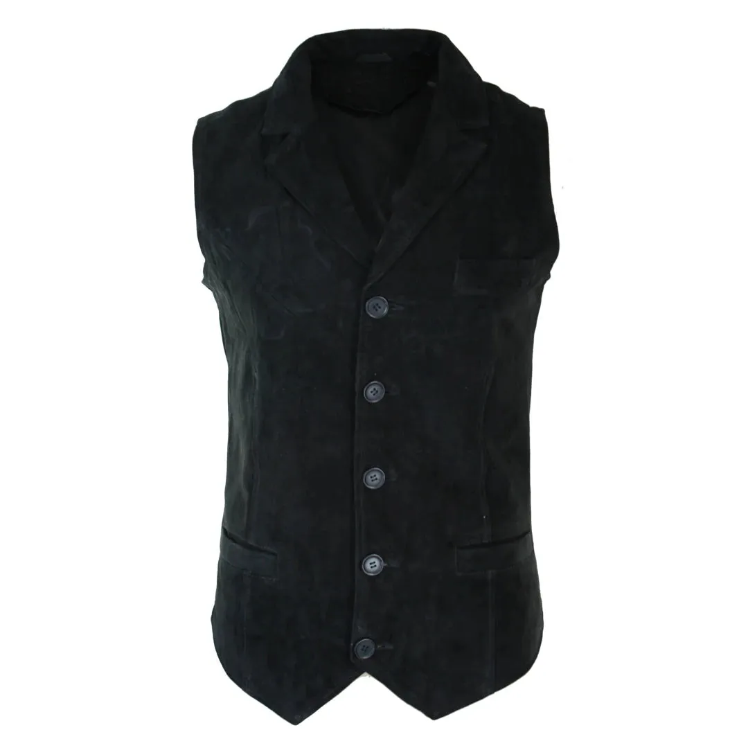 Men's Suede Leather Vest Tan Brown Black Wine Waistcoat sold by Tru Clothing