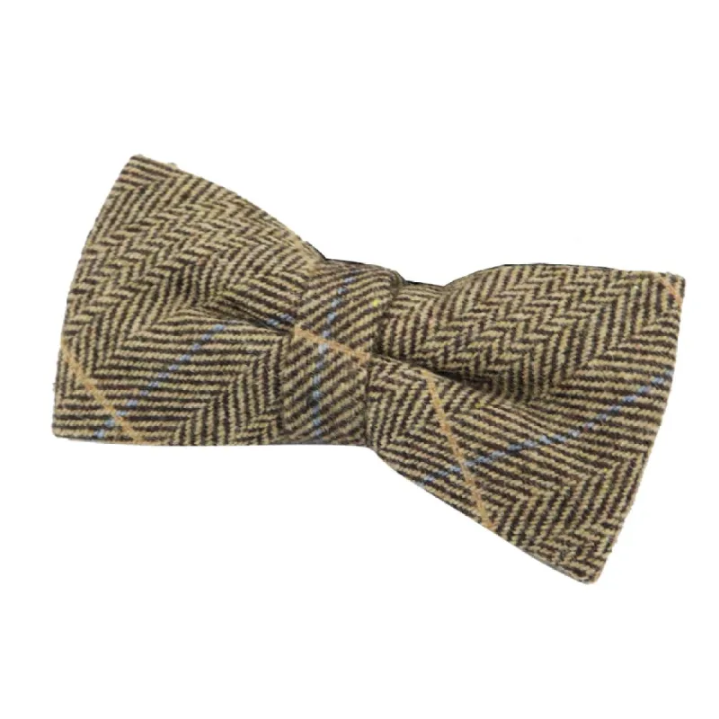 Albert - Men's Women's Boys Herringbone Tweed Check Bow Tie sold by Tru Clothing