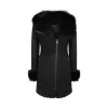 Ladies 3/4 Genuine Sheepskin Coat Black Soft Suede Outer Fitted Merino sold by Tru Clothing