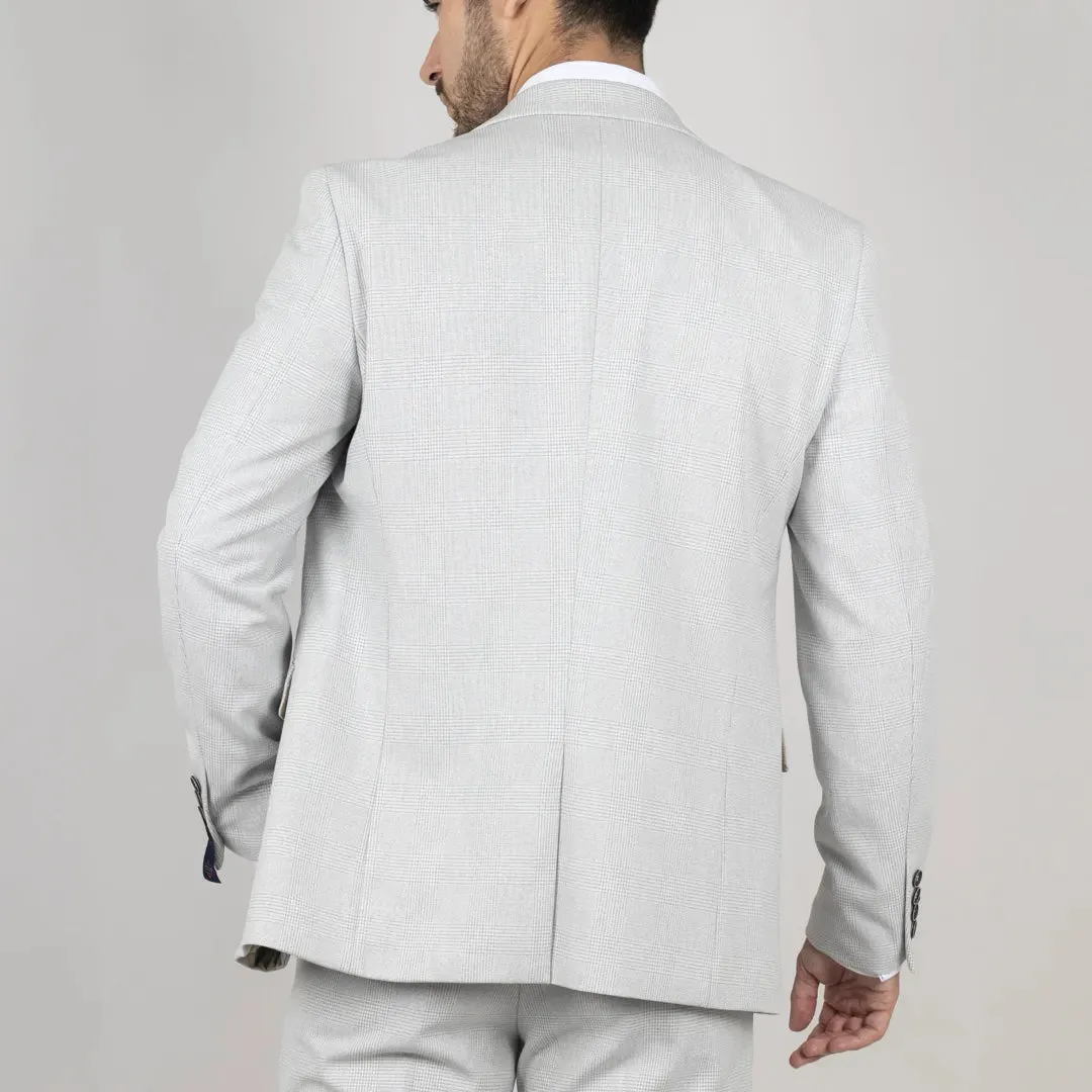 Miller - Men's Grey Checked Plaid Tailored Fit Blazer sold by Tru Clothing product image thumbnail 5