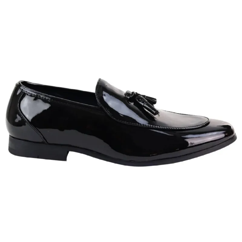 Mens Black Patent Shoes with Tassel sold by Tru Clothing