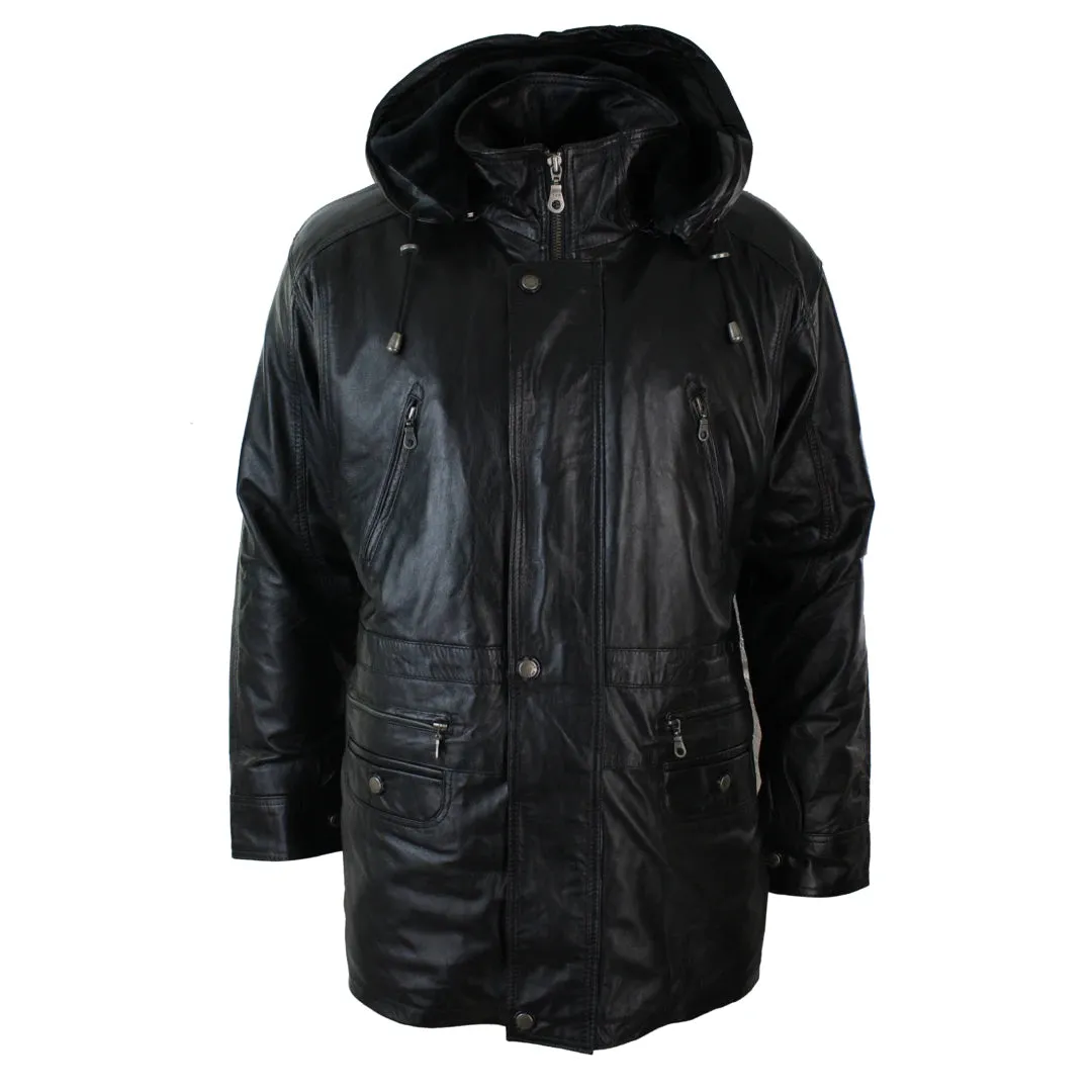 Men's Nappa Leather Safari Jacket with Removable Faux Fur Lining sold by Tru Clothing