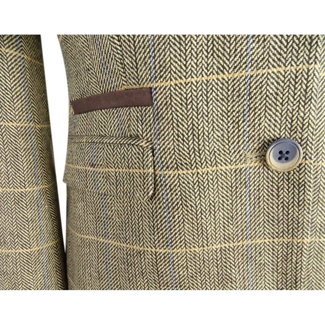 Albert - Women Classic Tweed Herringbone Check Tan Brown peaky blinders sold by Tru Clothing product image thumbnail 4