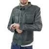 Men's Fitted Shirt Leather Jacket Tan Brown sold by Tru Clothing