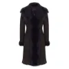Brown Luxury 3/4 Length Women's Suede Toscana Sheepskin Coat sold by Tru Clothing