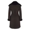 Brown Luxury 3/4 Length Women's Suede Toscana Sheepskin Coat sold by Tru Clothing
