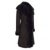 Brown Luxury 3/4 Length Women's Suede Toscana Sheepskin Coat sold by Tru Clothing