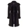 Brown Luxury 3/4 Length Women's Suede Toscana Sheepskin Coat sold by Tru Clothing