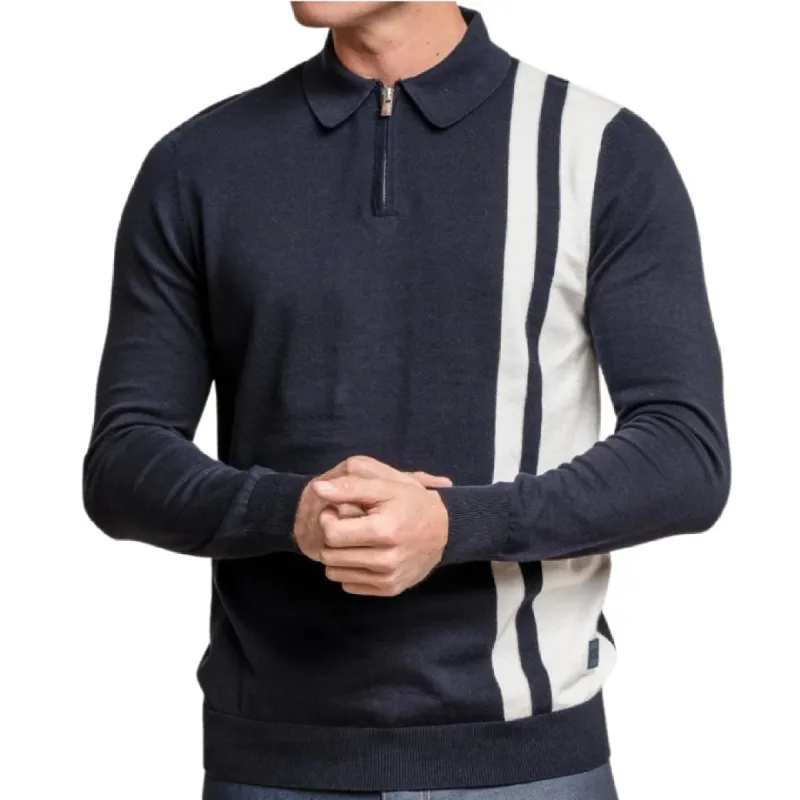 Diablo - Men's Polo Collar Quarter Zip Jumper sold by Tru Clothing