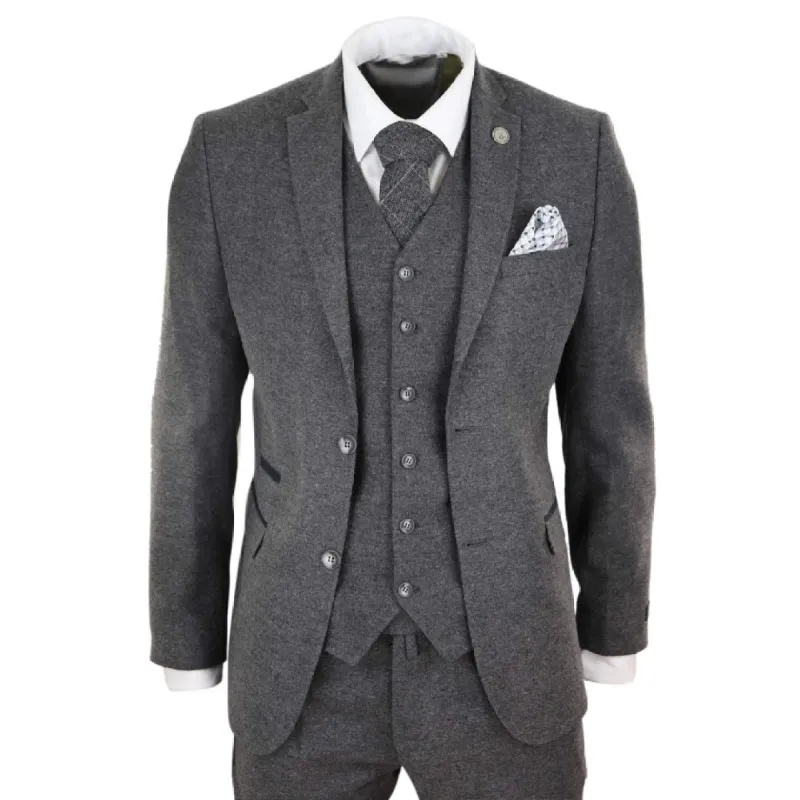 STZ23 - Men's Wool Tweed Suit 3 Piece Authentic 1920s Classic sold by Tru Clothing