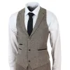 281-03 - Men's Oak 3 Piece Tweed Suit Herringbone Wool Fit sold by Tru Clothing