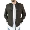Men's Biker Motorcycle Distressed Brown Zip Short Leather Jacket Suede sold by Tru Clothing