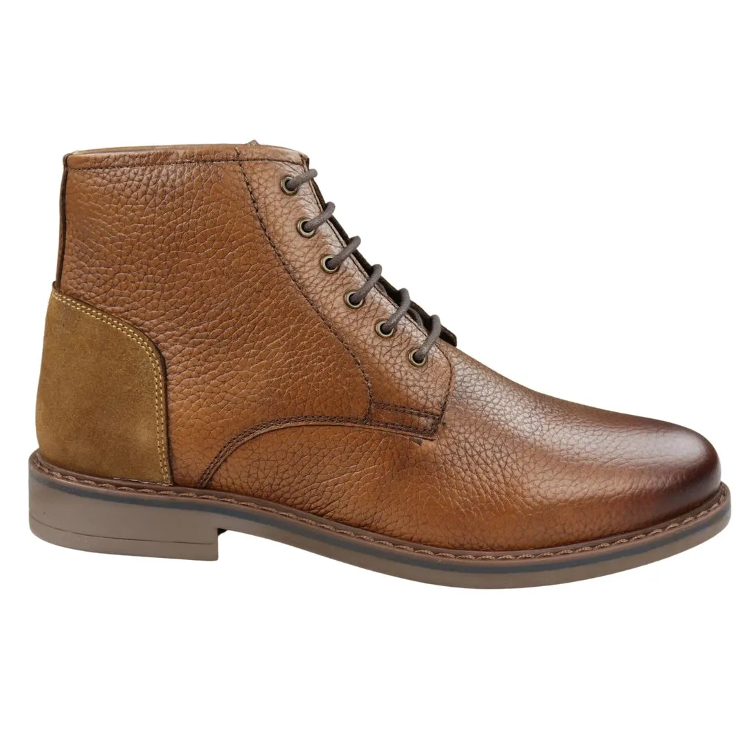 Mens Round Toe Laced Boots Black Tan Brown Real Leather Smart Casual Dress sold by Tru Clothing