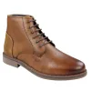 Mens Round Toe Laced Boots Black Tan Brown Real Leather Smart Casual Dress sold by Tru Clothing