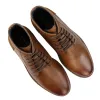 Mens Round Toe Laced Boots Black Tan Brown Real Leather Smart Casual Dress sold by Tru Clothing