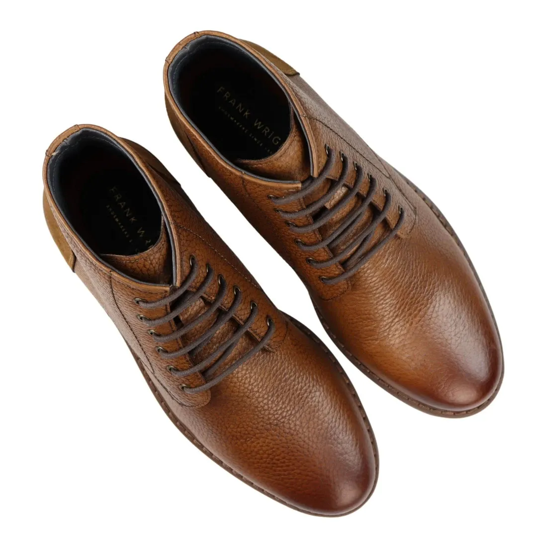 Mens Round Toe Laced Boots Black Tan Brown Real Leather Smart Casual Dress sold by Tru Clothing product image thumbnail 4