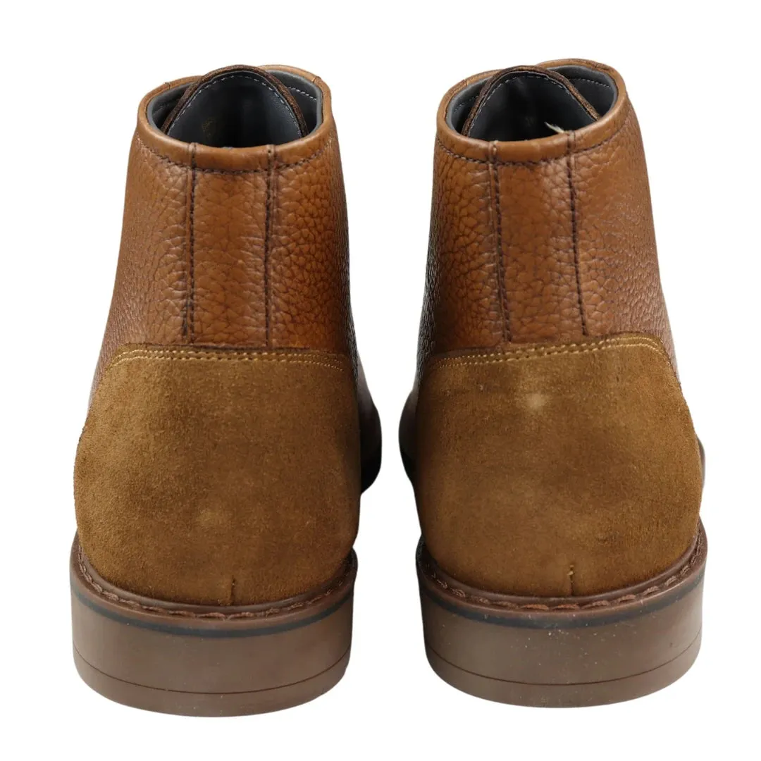 Mens Round Toe Laced Boots Black Tan Brown Real Leather Smart Casual Dress sold by Tru Clothing product image thumbnail 5