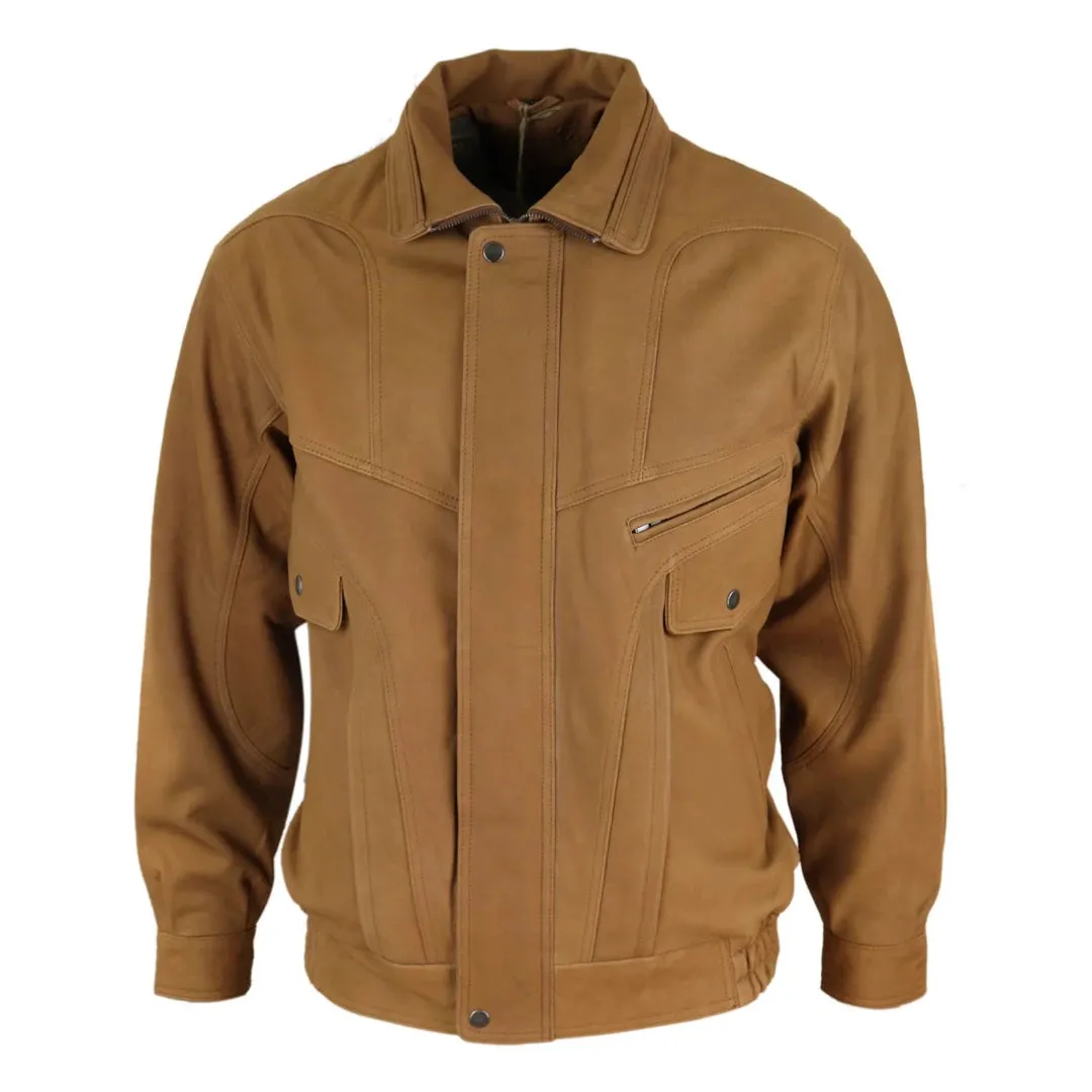 Men's Classic Bomber Nubuck Leather Jacket sold by Tru Clothing product image thumbnail 2