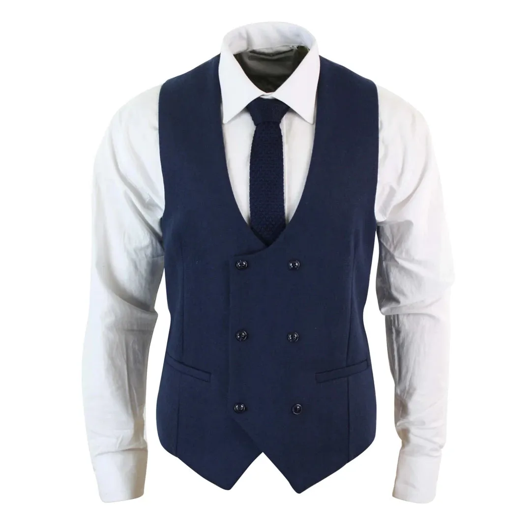 Melton - Men's Double Breasted Felt Tweed Classic Waistcoat Herringbone sold by Tru Clothing product image thumbnail 5