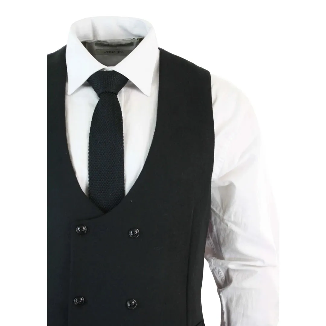 Melton - Men's Double Breasted Felt Tweed Classic Waistcoat Herringbone sold by Tru Clothing product image thumbnail 3